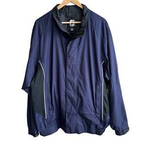 Footjoy DryJoy Men's Full Zip Rain Windbreaker Golf Jacket Navy L